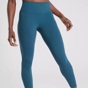 Athleta teal laser cut legging